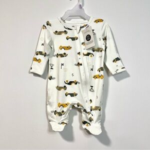 🟠5/$25 NEW George Race Car Onesie Sleeper (size 0M & 6-9M)